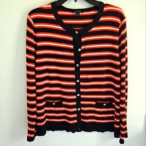 Tommy Hilfiger stripe cardigan red white navy blue